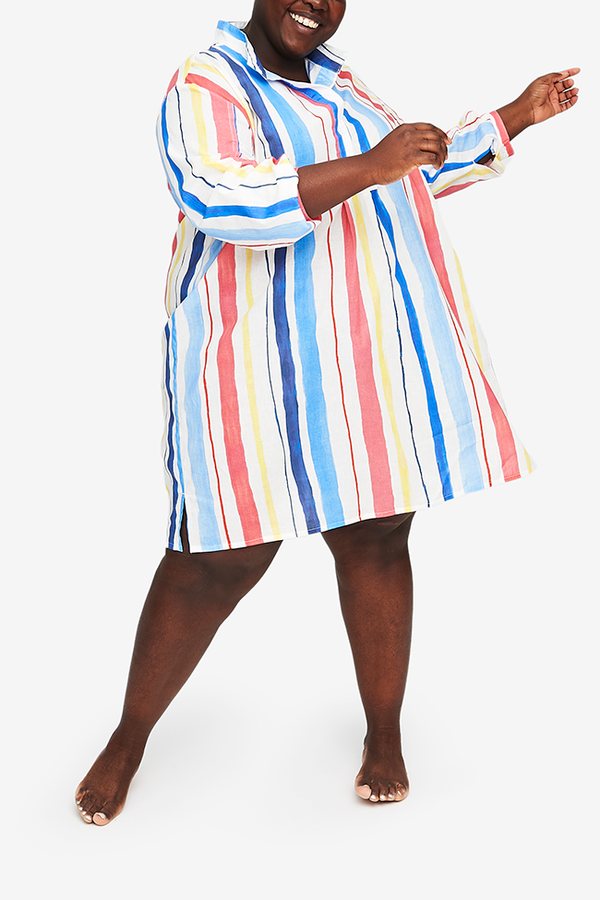 The Sleep Shirt Plus Size Short Sleep Shirt Midsummer Stripe Garmentory