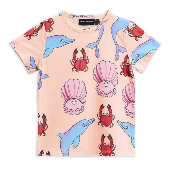 Kids Mini Rodini Dolphins Shirt - Pink Kids Mini Rodini Dolphins Shirt - Pink
