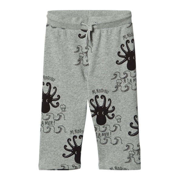 Kids Mini Rodini Octopus Sweatpant - Gray Kids Mini Rodini Octopus Sweatpant - Gray