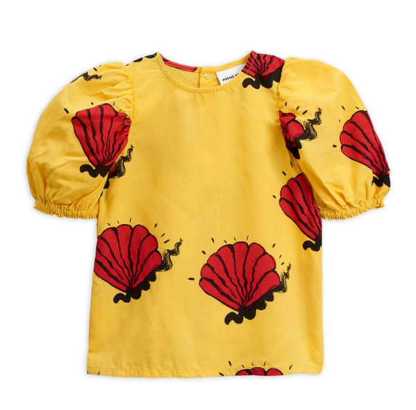 Kids Mini Rodini Shell Woven Blouse - Yellow Kids Mini Rodini Shell Woven Blouse - Yellow