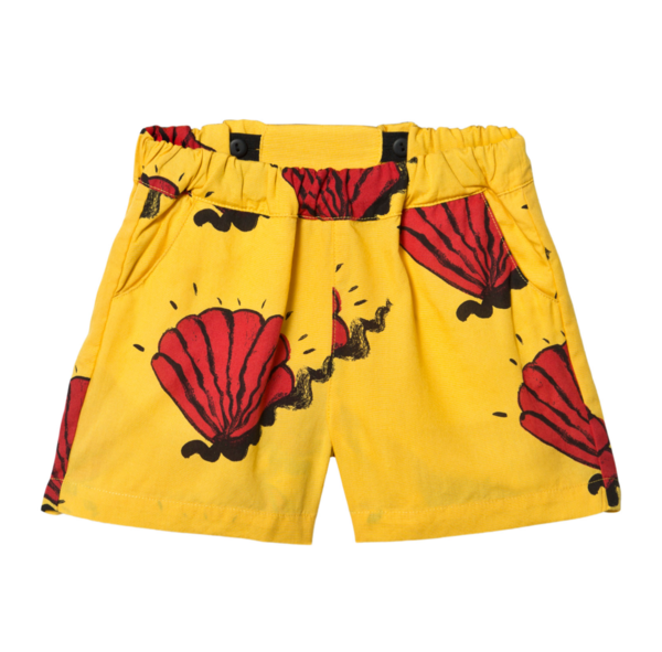 Kids Mini Rodini Shell Woven Shorts - Yellow Kids Mini Rodini Shell Woven Shorts - Yellow