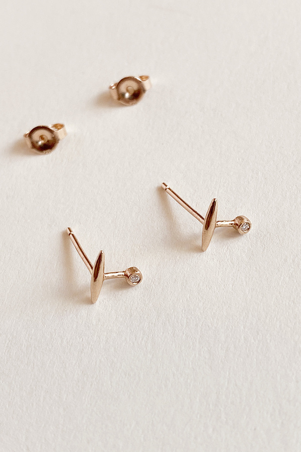 n+a new york Galaxy Diamond Studs - 14K Rose Gold n+a new york Galaxy Diamond Studs - 14K Rose Gold