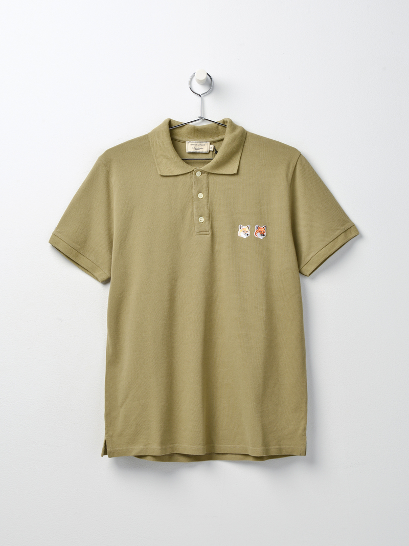 Maison Kitsuné POLO DOUBLE FOX HEAD PATCH - LIGHT KHAKI | Garmentory