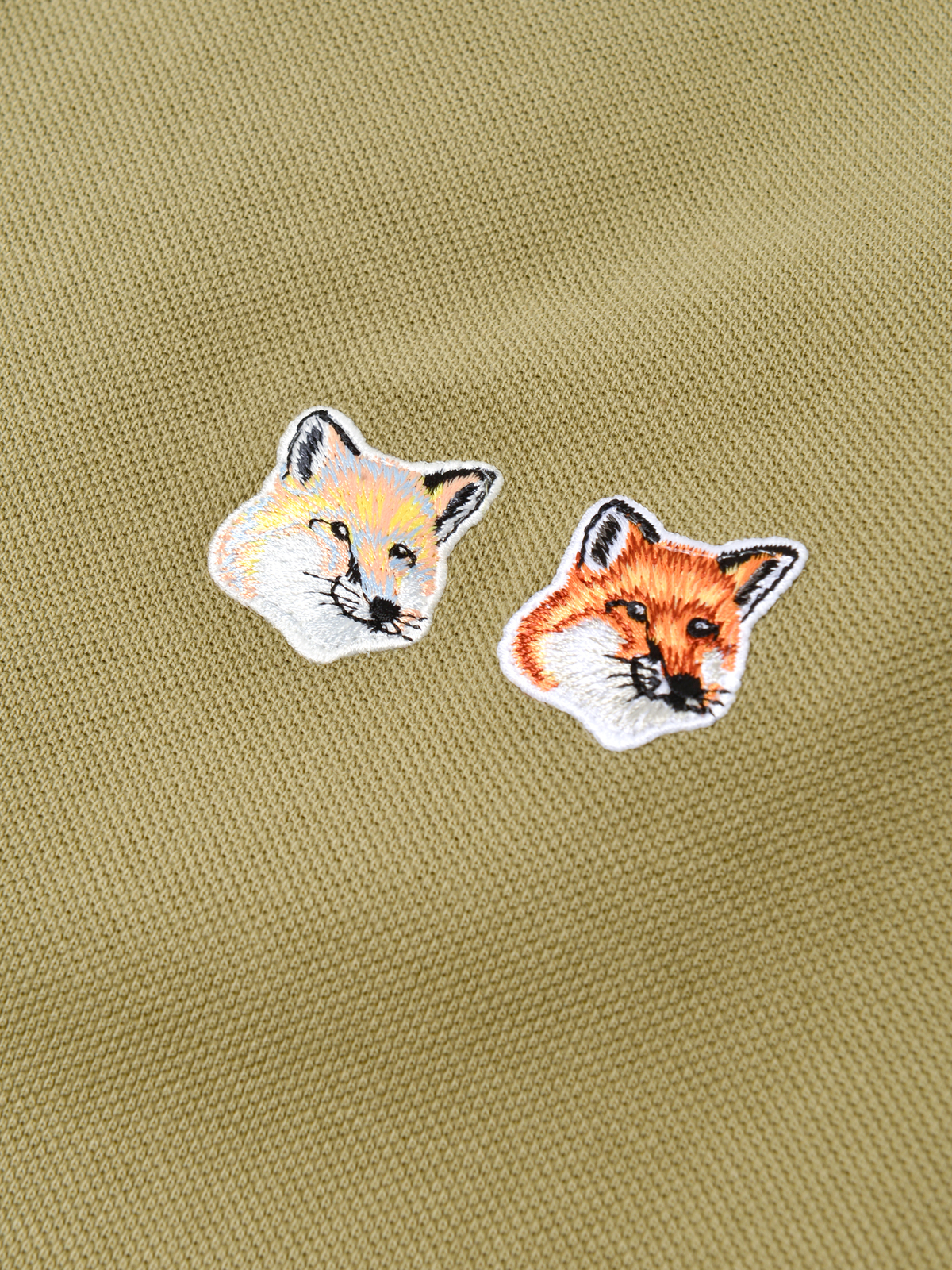 Maison Kitsuné POLO DOUBLE FOX HEAD PATCH - LIGHT KHAKI | Garmentory