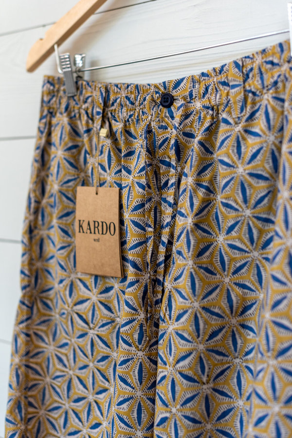 Kardo Sid Medallion Shorts - Ochre/Blue Kardo Sid Medallion Shorts - Ochre/Blue