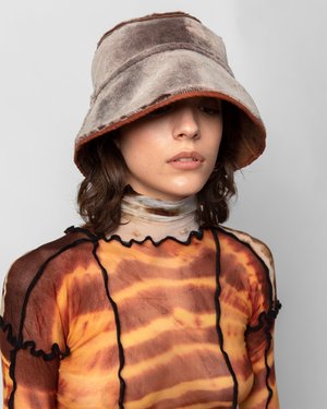 Clyde Shearling Bucket Hat - Rust 
