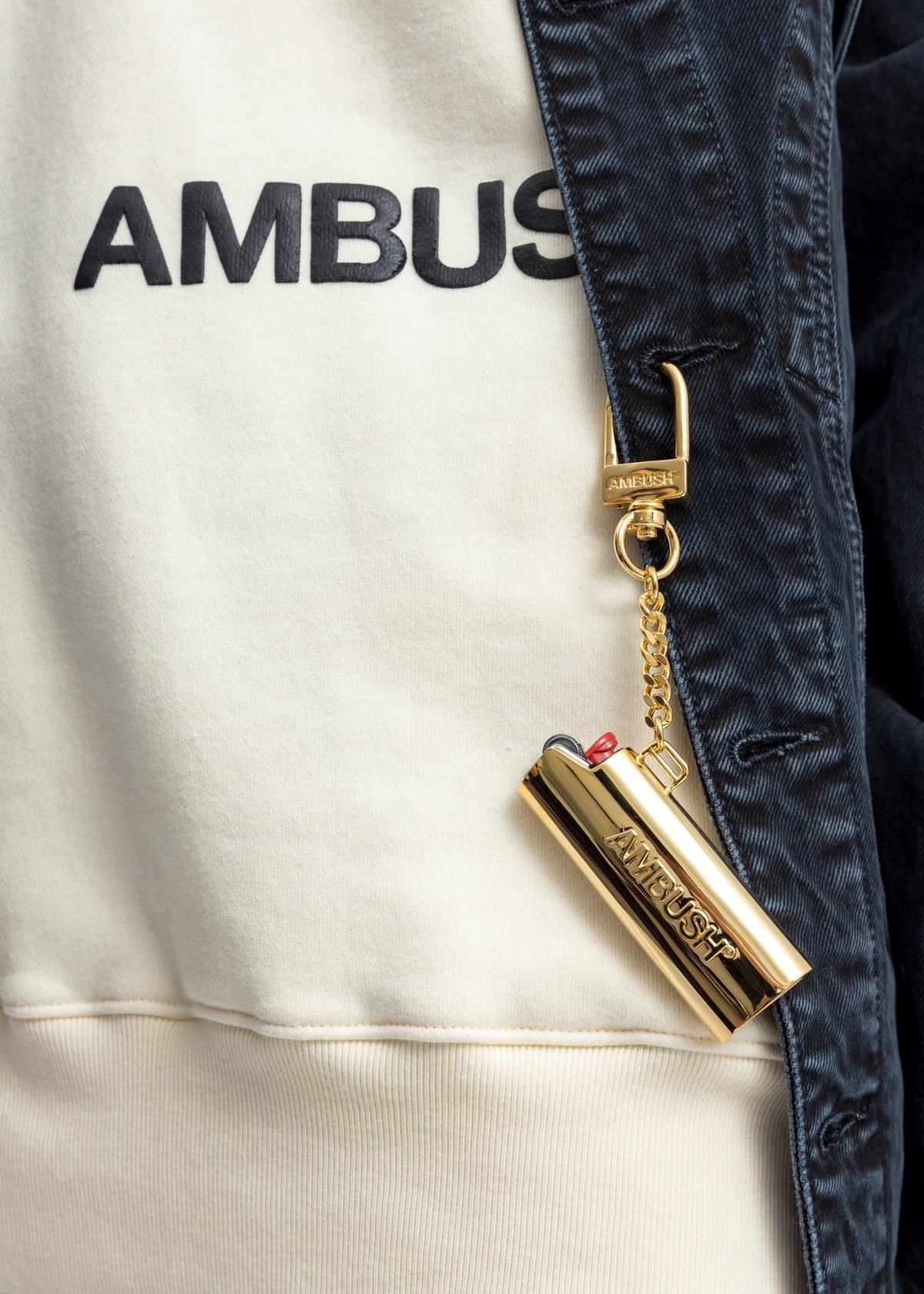 Ambush Lighter Logo Keychain Gold Garmentory