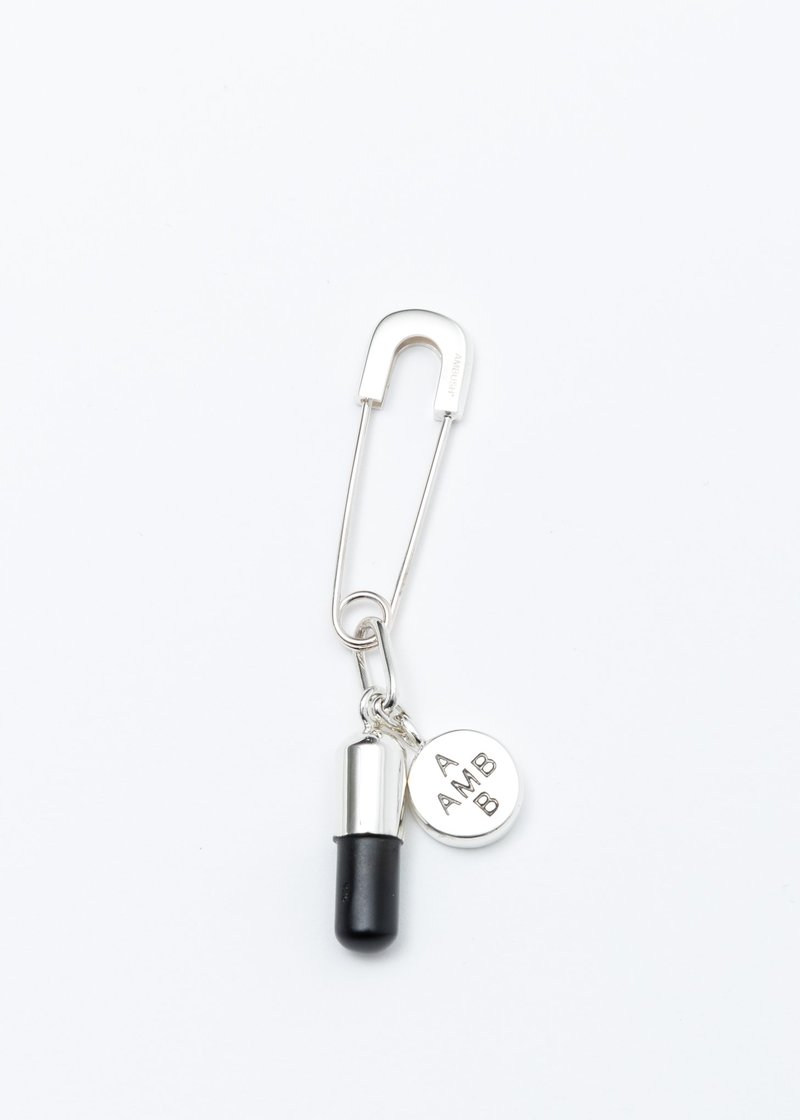 Ambush Single Pill Charm Earring - Silver/Black | Garmentory