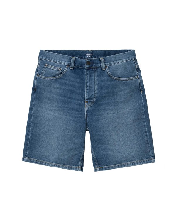 Carhartt Wip Pantalón Corto Newell - Blue Mid Worn Wash Carhartt Wip Pantalón Corto Newell - Blue Mid Worn Wash