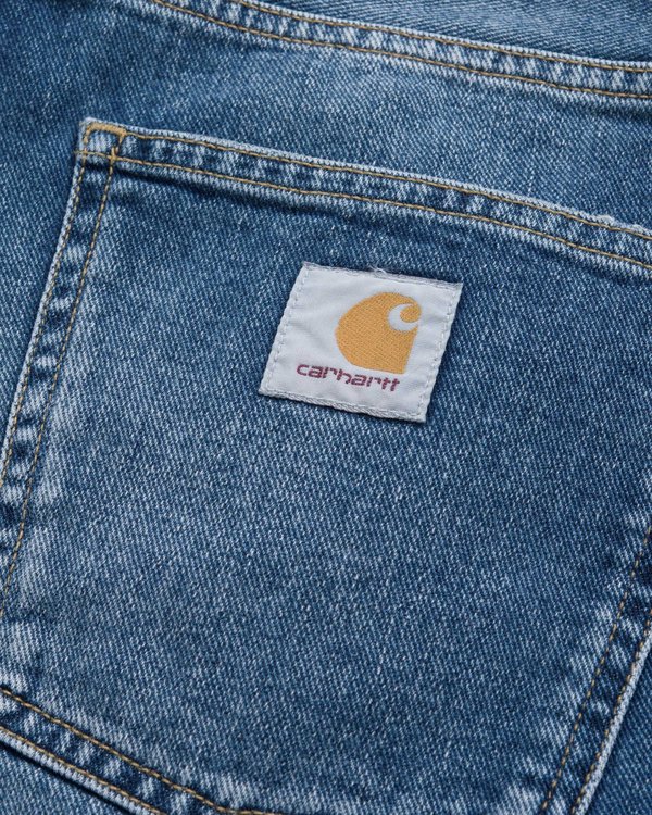Carhartt Wip Pantalón Corto Newell - Blue Mid Worn Wash Carhartt Wip Pantalón Corto Newell - Blue Mid Worn Wash