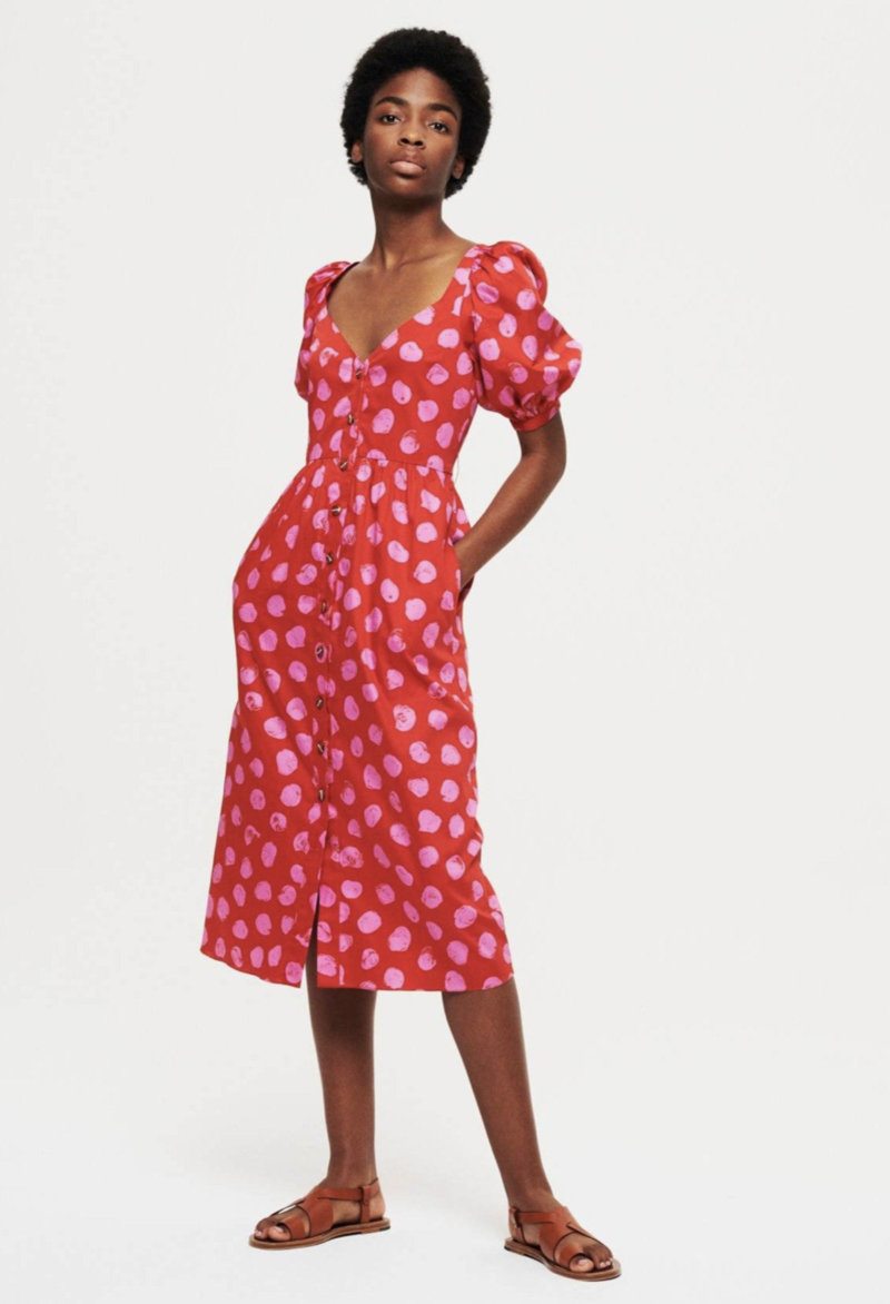 open lace back dress Borgo de Nor Rosie Maxi Dress, Red / 6