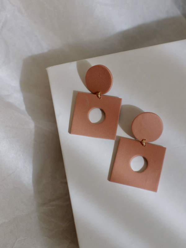 Xenia Studio Window Poly Clay Earrings - Dusty Rose Xenia Studio Window Poly Clay Earrings - Dusty Rose