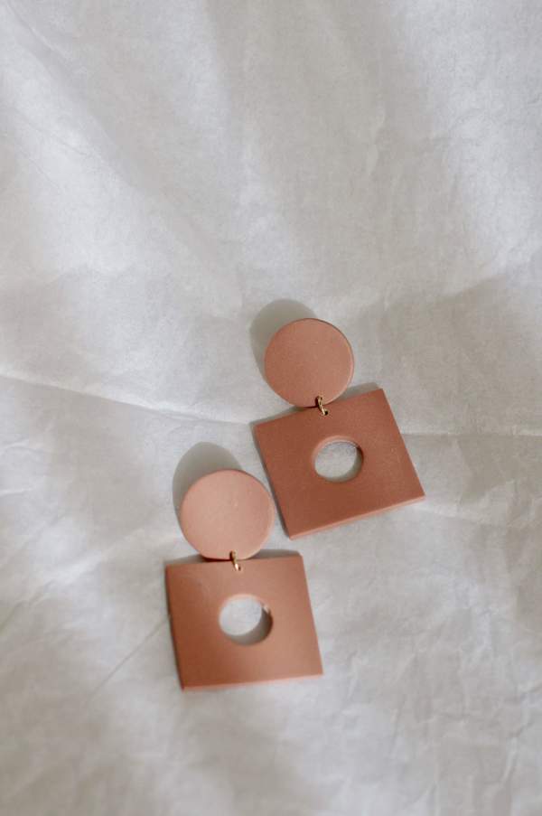Xenia Studio Window Poly Clay Earrings - Dusty Rose Xenia Studio Window Poly Clay Earrings - Dusty Rose