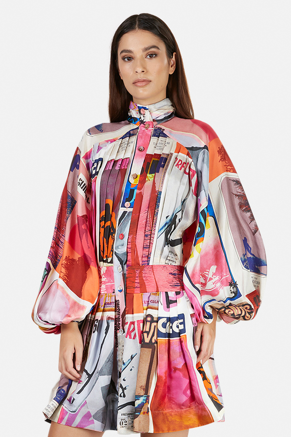 Zimmermann Wavelength Long Sleeve Mini 