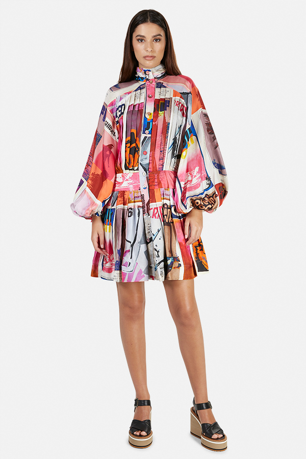 Zimmermann Wavelength Long Sleeve Mini 
