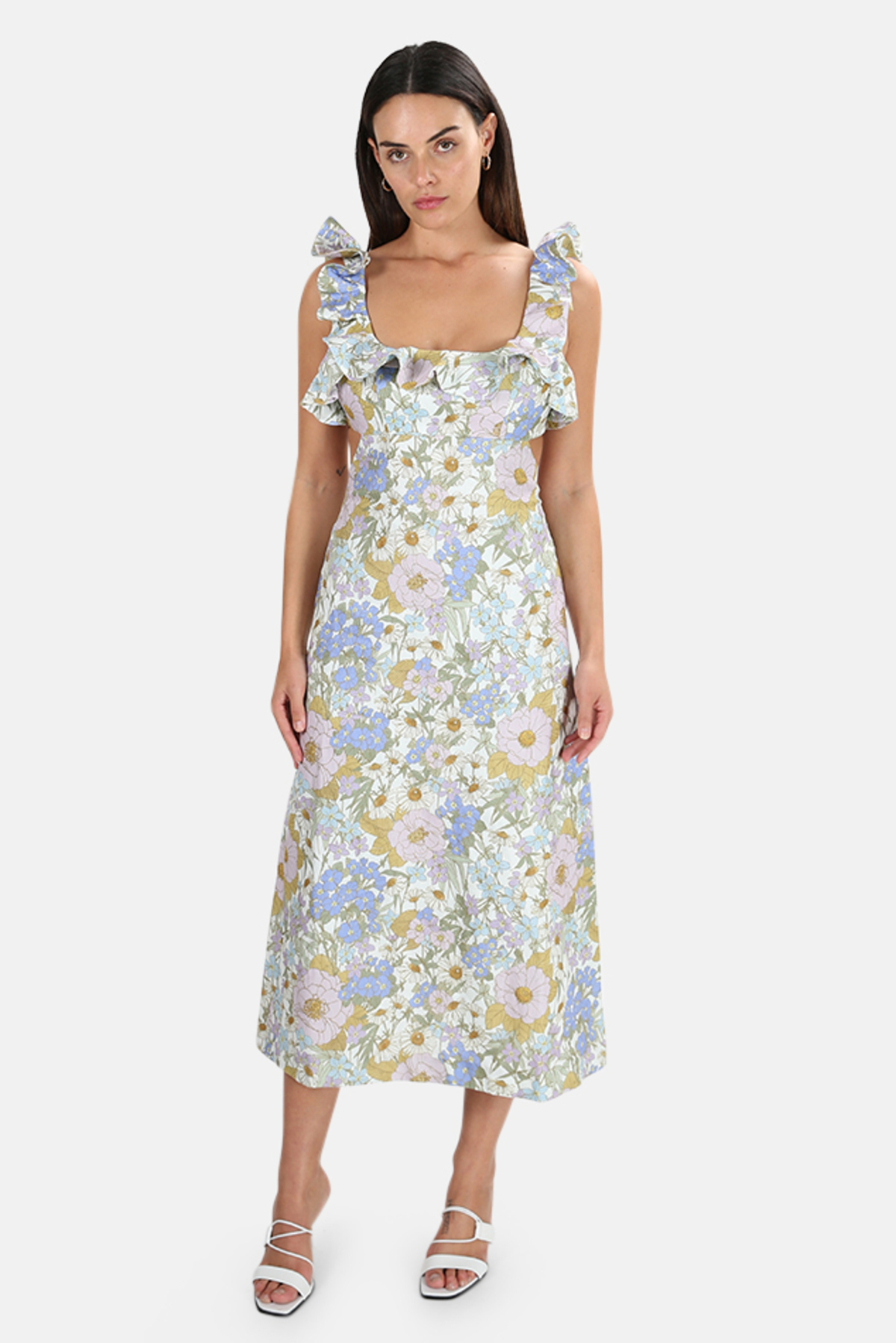 zimmermann super eight frilled midi dress Zimmermann Super Eight Frilled Midi Dress  The Designer Collection
