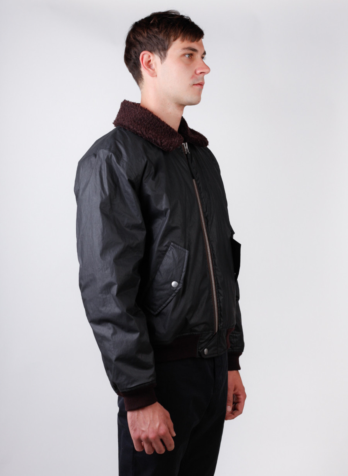 Men's Our Legacy Flight Jacket Coated Black | Garmentory