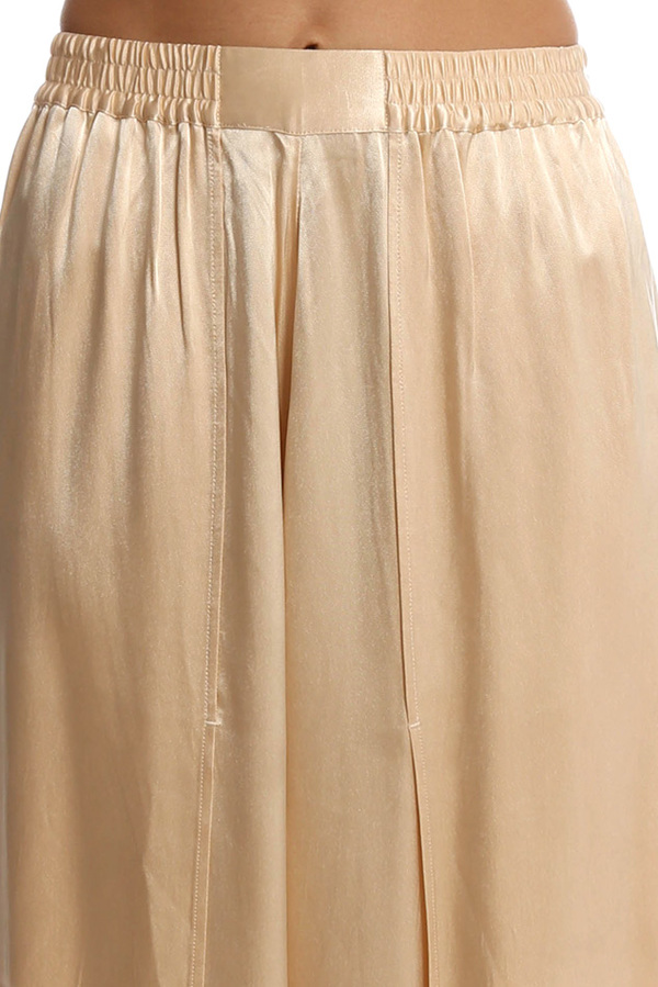 Ganni Sanders Satin Pants - Ivory Cream | Garmentory