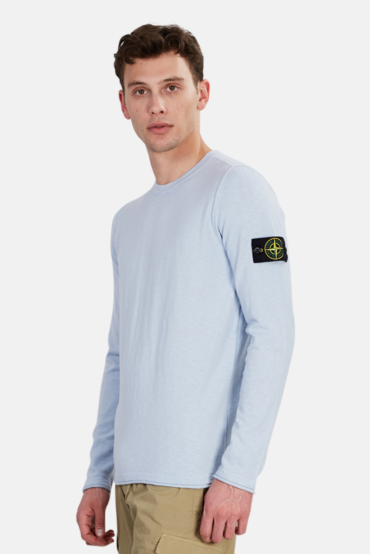 Stone Island Knit Crewneck Sweater - Pale Blue | Garmentory