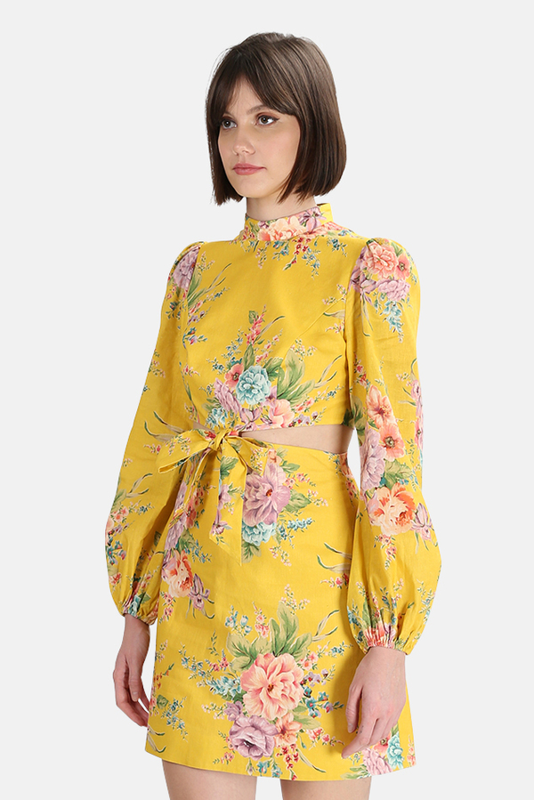 Zimmermann Zinnia Bow Cut Out Short Dress on Garmentory