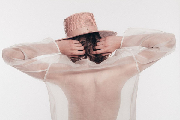 Janessa Leone Pink Calla Bolero Hat | Garmentory display picture 2