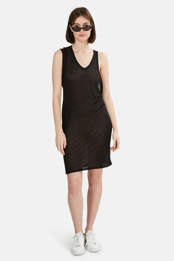 T by Alexander Wang one Shoulder Tank Dress - Black | Garmentory