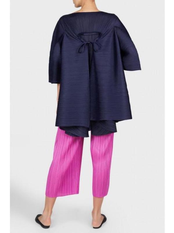 Issey Miyake Petal Oversized Tunic Top - Navy | Garmentory