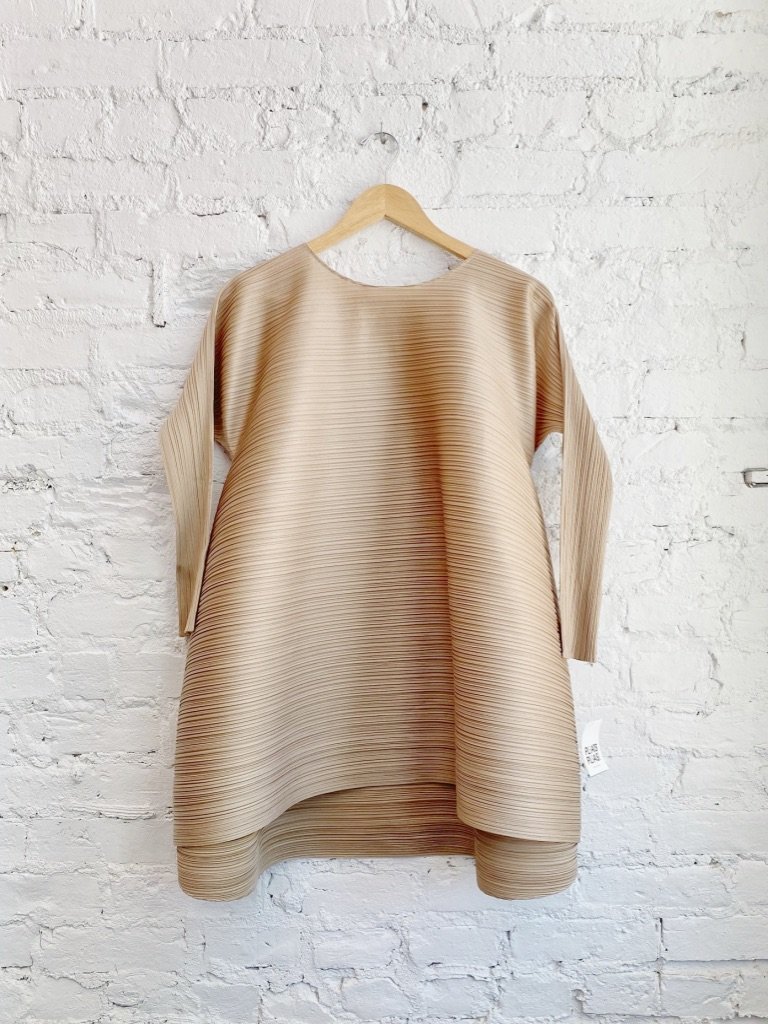 Pleats Please Issey Miyake Stratum Bounce Dress - Beige