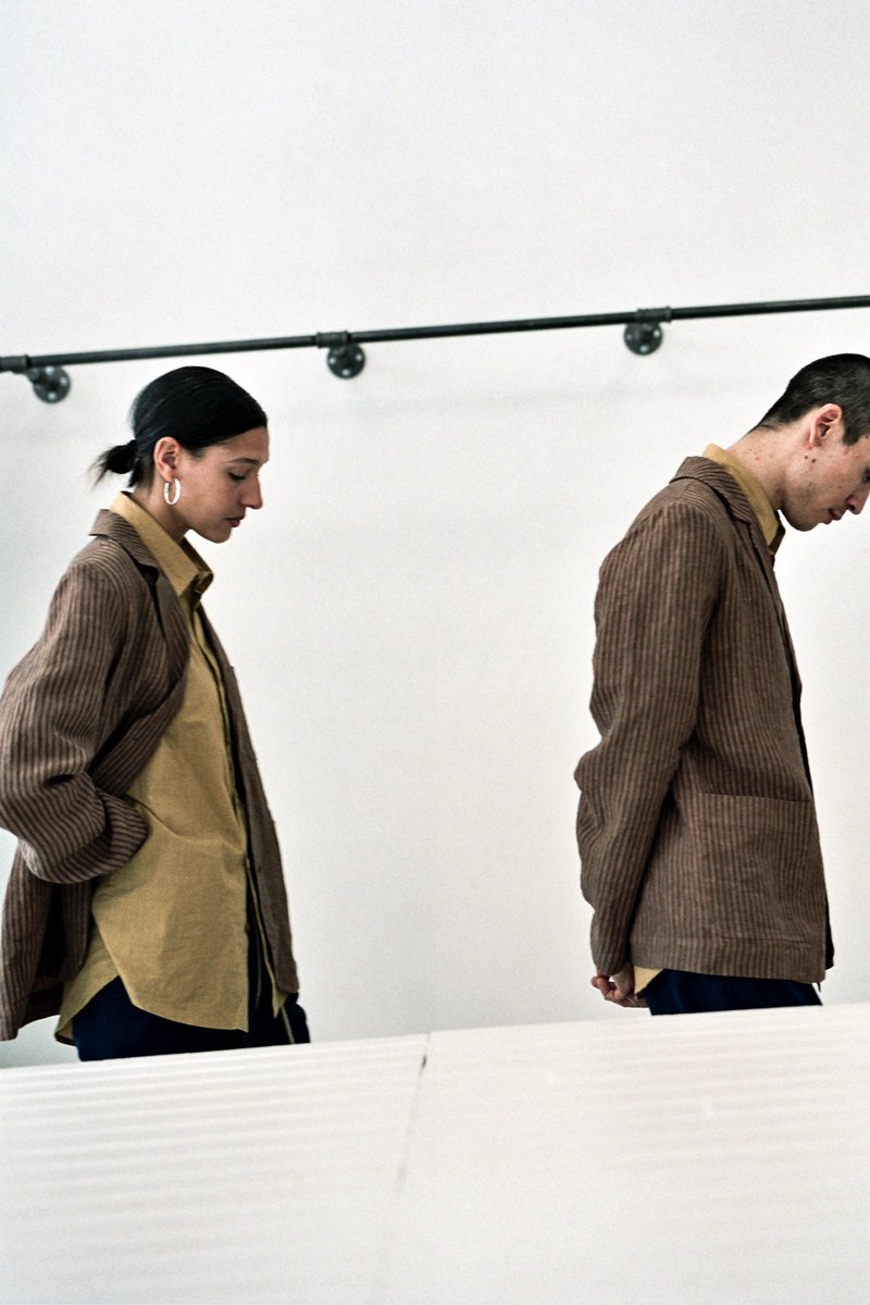 Frank Leder Cotton Blazer - Bark