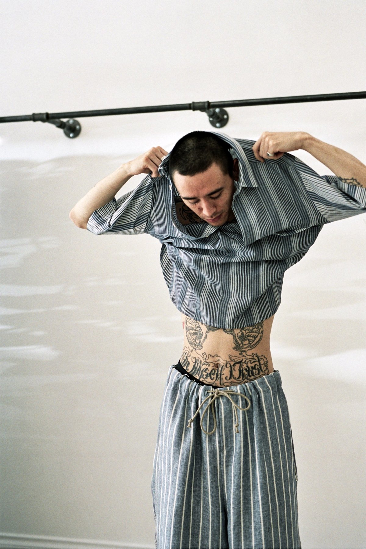 Frank Leder VFE Short Sleeve Shirt Mix - Stripe - Image 1 of 8