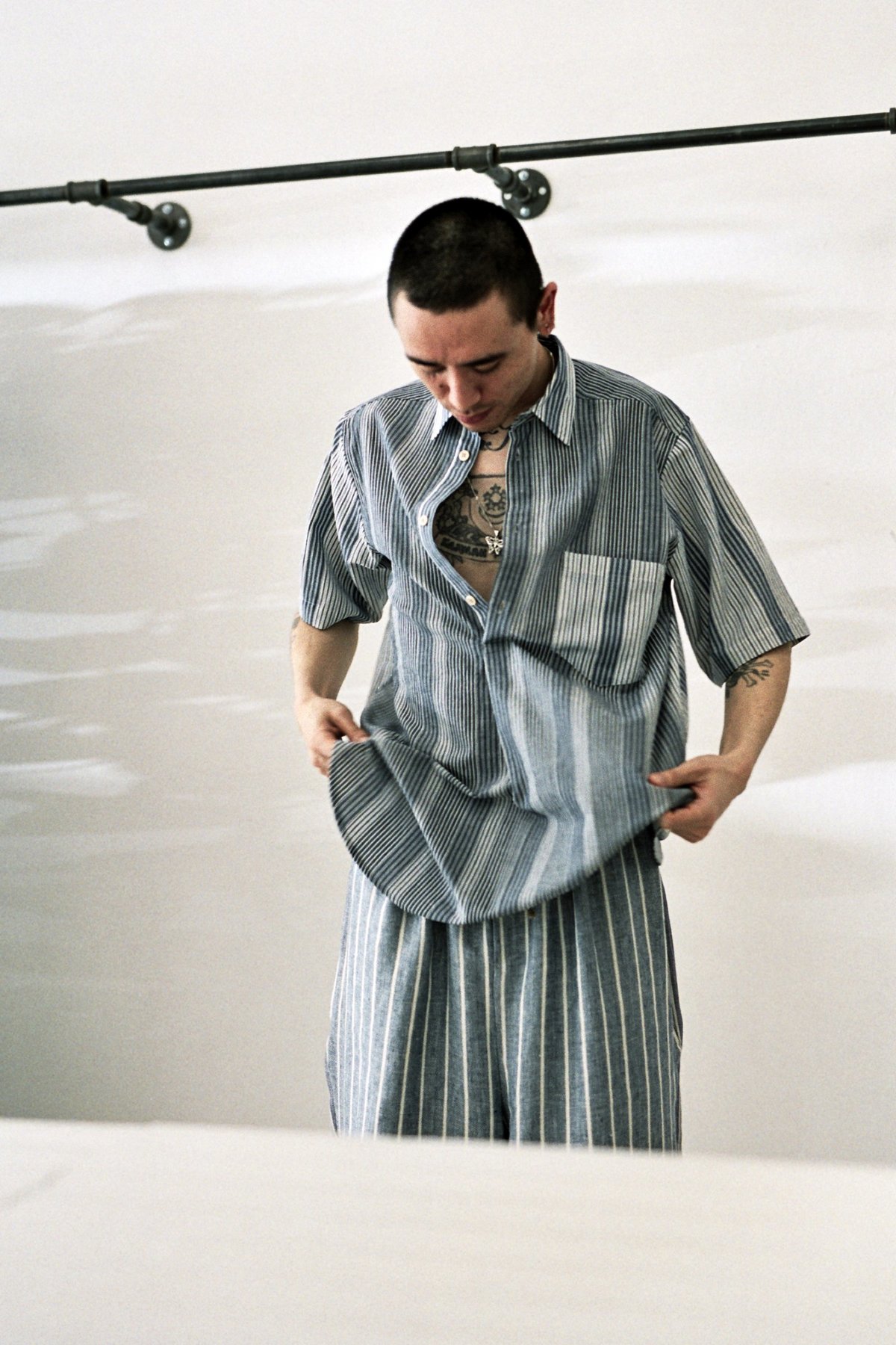 Frank Leder VFE Short Sleeve Shirt Mix - Stripe - Image 2 of 8