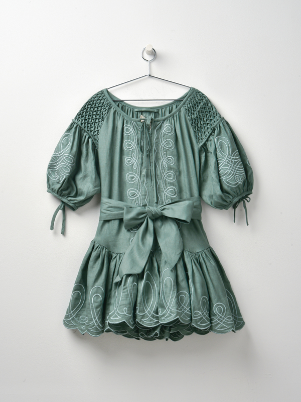 innika choo mini frill dress Innika choo cotton Frill Meg Nettick mini Smock pink Gingham dress OS