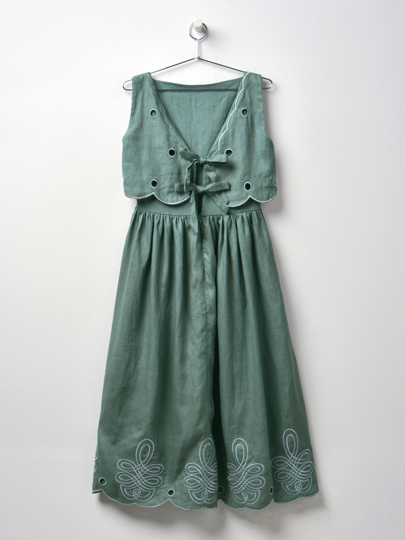 innika choo green dress Innika Choo FONDA LAIF SCALLOP LADY LIKE DRESS - Sage