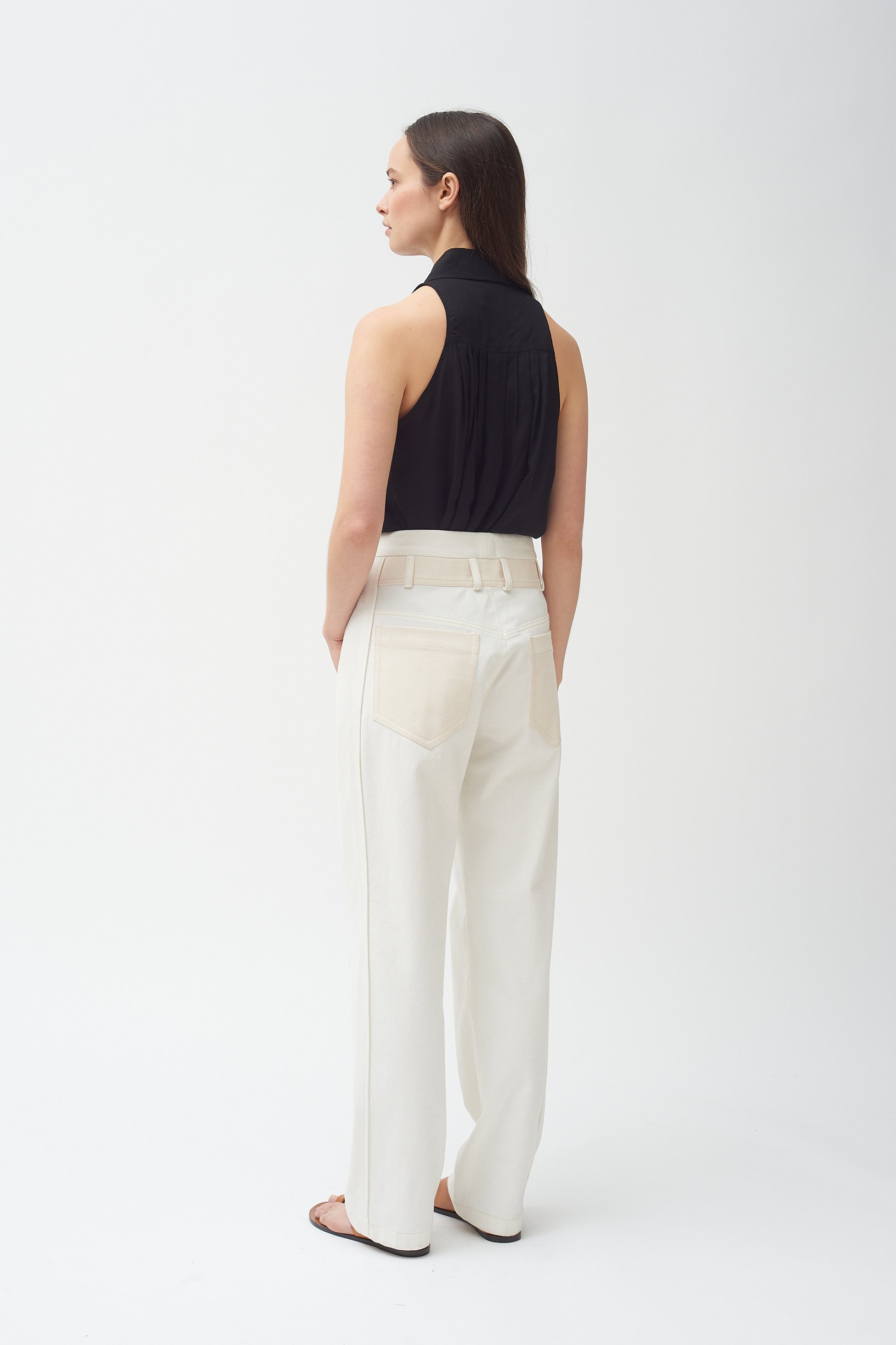Colovos Side Panel Pant White/natural Garmentory