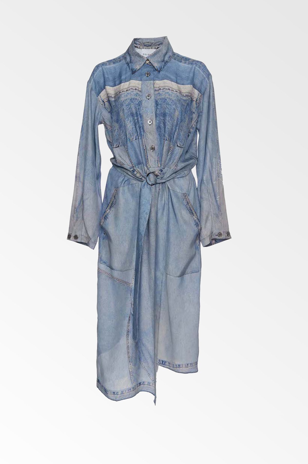 white christmas dresses Blue V-Neck Denim Maxi Dress – Ro&Zo main image 1