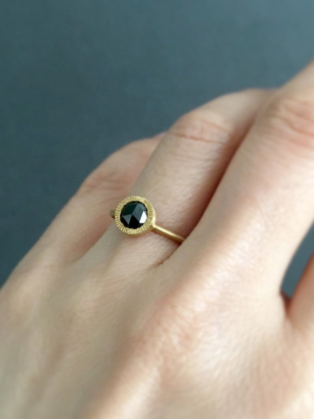 Satomi Kawakita satomi ring 18k yellow gold/black diamond Garmentory