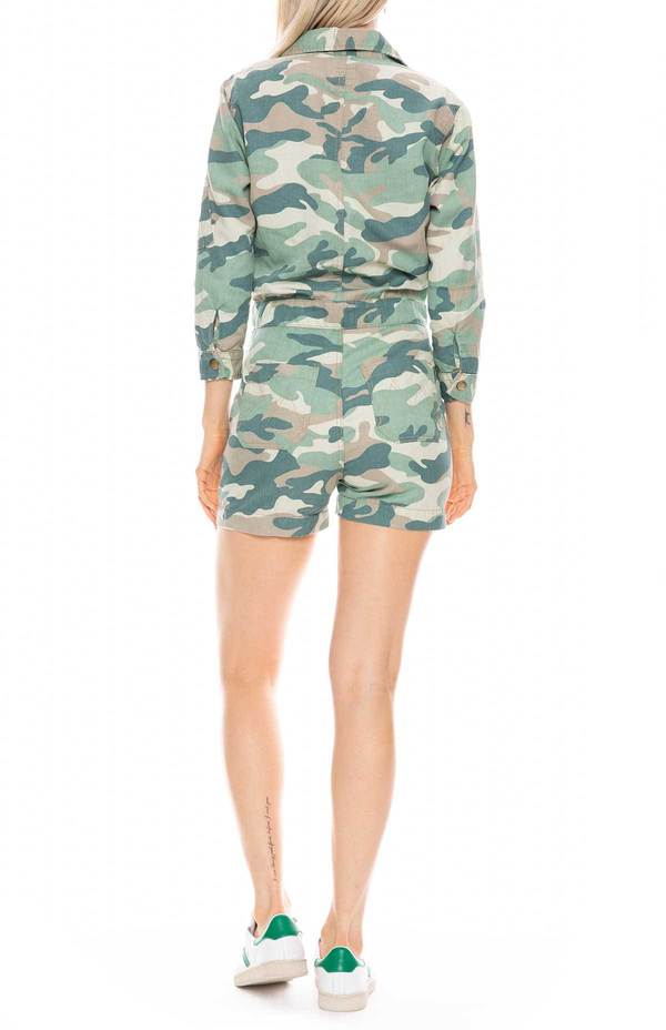 Mother Denim Fixer Short Romper - Blue 