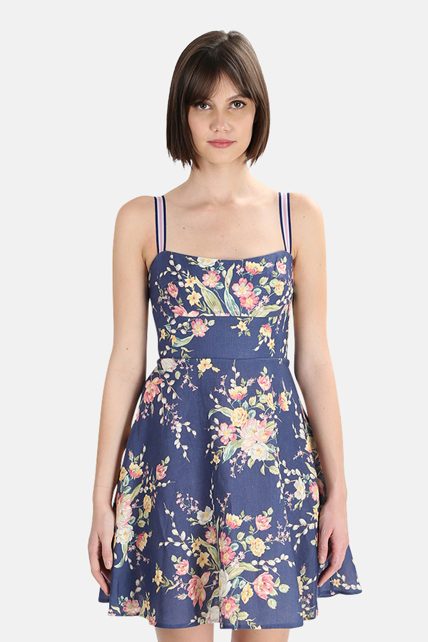 Zimmermann Zinnia Mini Dress - Cobalt Floral | Garmentory