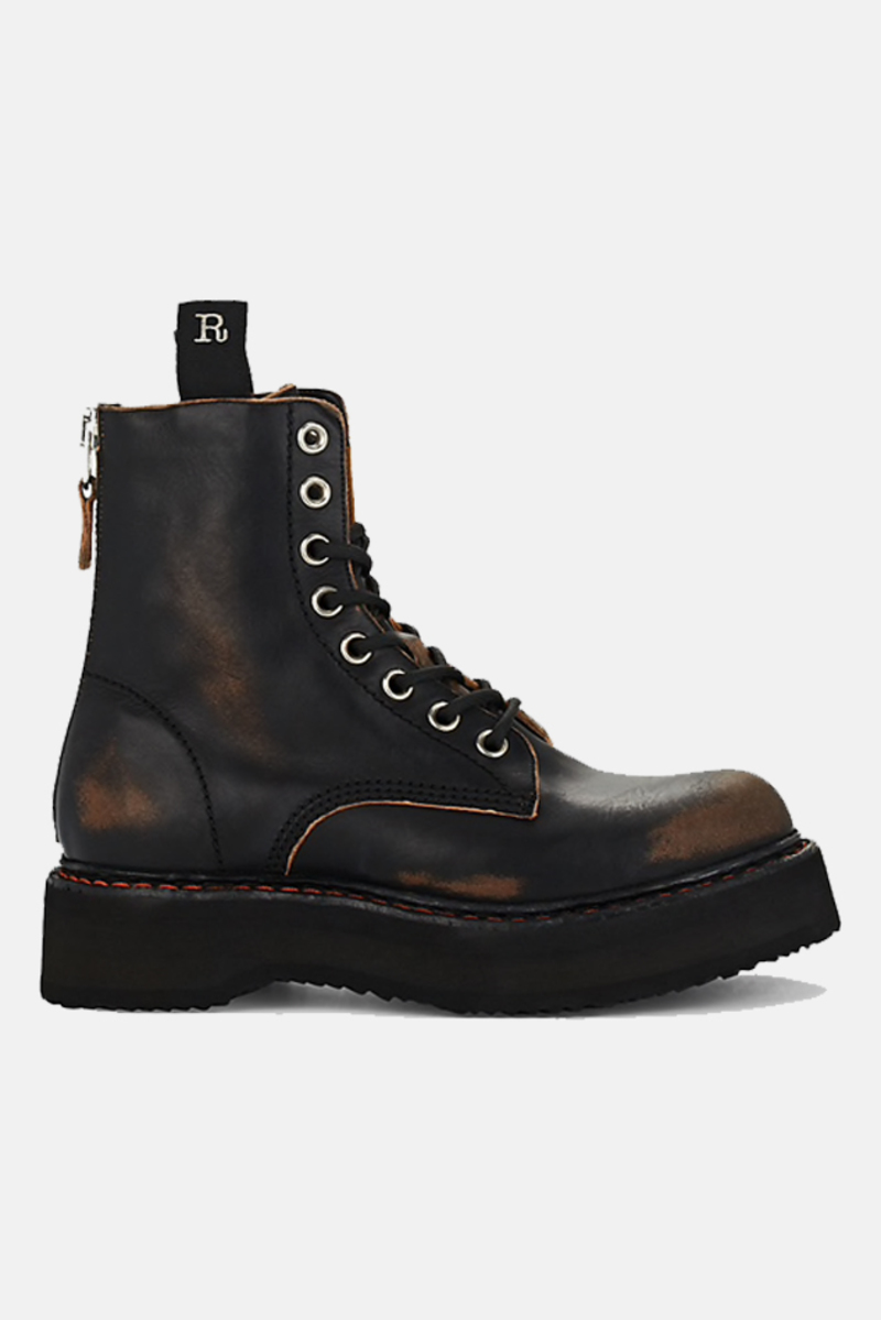 Single Stack R13 Platform Combat Boots SINGLE STACK BOOT BLACK PATENT