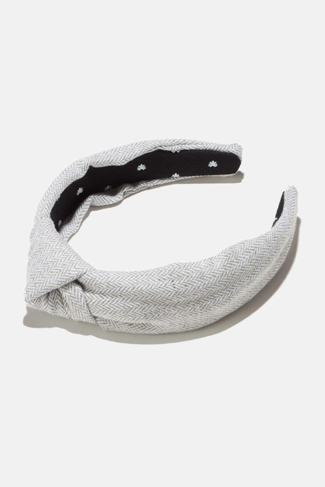 Lele Sadoughi Tweed Knotted Headband - Ash Grey | Garmentory display picture 2
