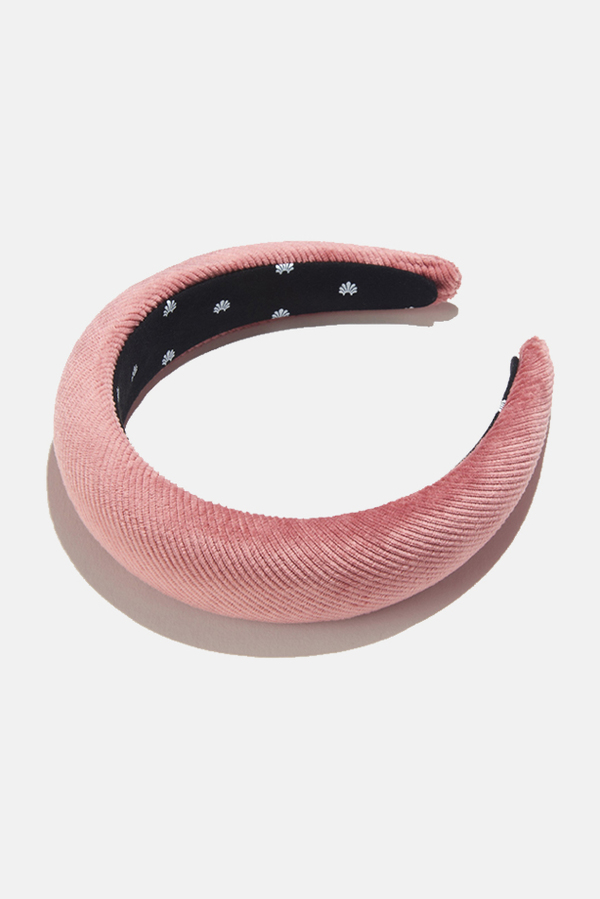 Lele Sadoughi glossy padded headband in blush pink display picture 1