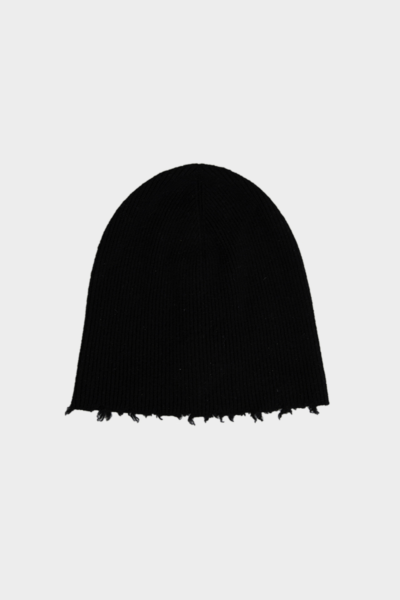 Helmut Lang Womens Fray Edge Cashmere Hat - Black | Garmentory display picture 1