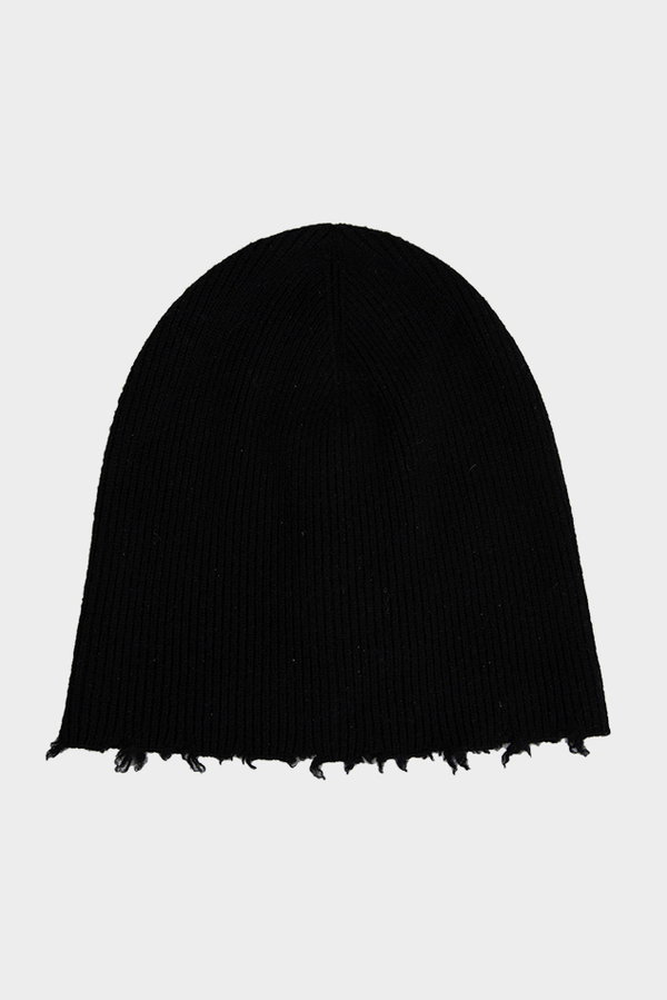 Helmut Lang Fray Edge Cashmere Hat - Black Helmut Lang Fray Edge Cashmere Hat - Black
