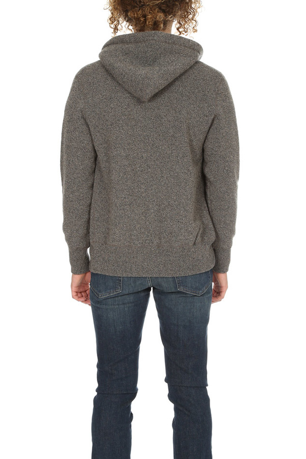 Side Slope Knitted Zip Hoody - Beige Side Slope Knitted Zip Hoody - Beige