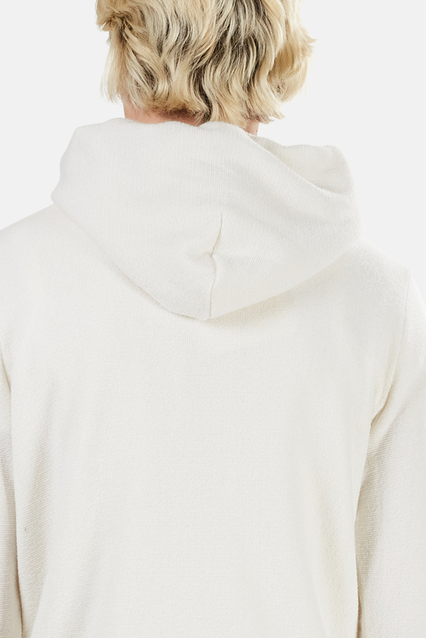 Side Slope Knitted Hoodie - Off White Side Slope Knitted Hoodie - Off White
