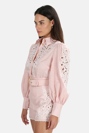 Zimmermann Freja Embroidered Shirt - Blossom | Garmentory