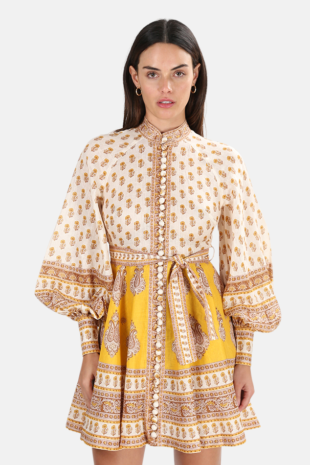 Zimmermann Bonita Buttoned Dress - Mustard Paisley | Garmentory Zimmermann Bonita Buttoned Dress - Mustard Paisley | Garmentory