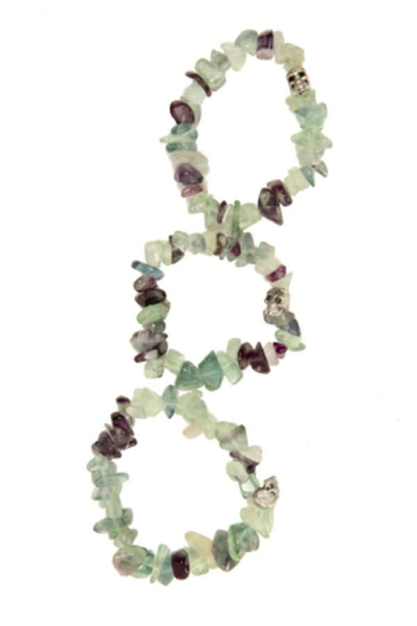 Duchess of Malfi Fluorite Large Stone Skull Bracelet - Green Duchess of Malfi Fluorite Large Stone Skull Bracelet - Green