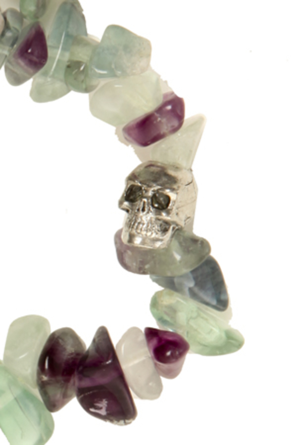 Duchess of Malfi Fluorite Large Stone Skull Bracelet - Green Duchess of Malfi Fluorite Large Stone Skull Bracelet - Green