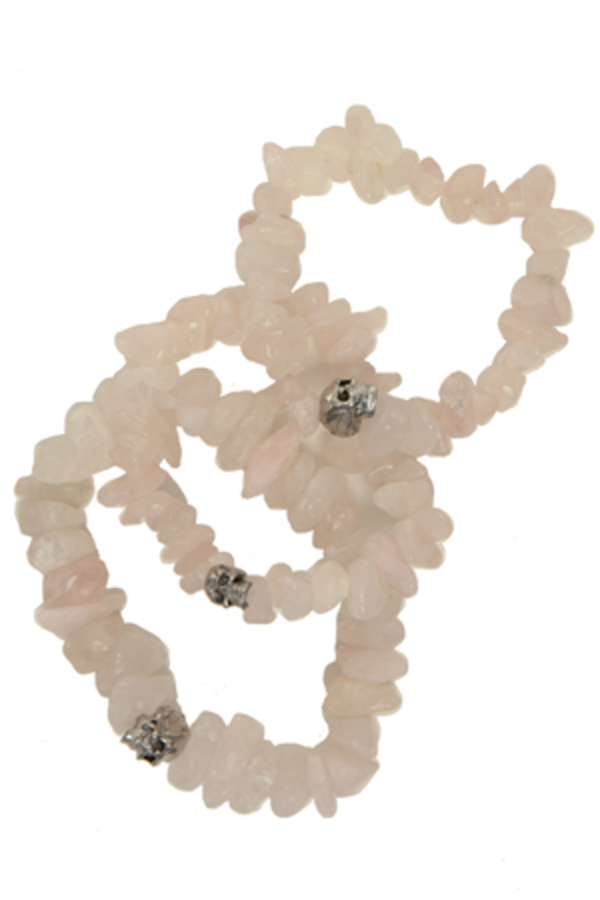 Duchess of Malfi Rose Quartz Skull Bracelet - Pink Duchess of Malfi Rose Quartz Skull Bracelet - Pink